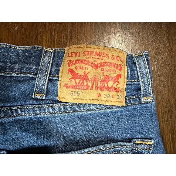 Levi 505 Jeans Men 38x30 Classic Academia Twee Western Cowboy Aztec Minimalist - Picture 2 of 10